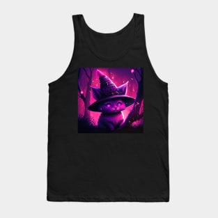 Quirky Magenta Kitten Tank Top